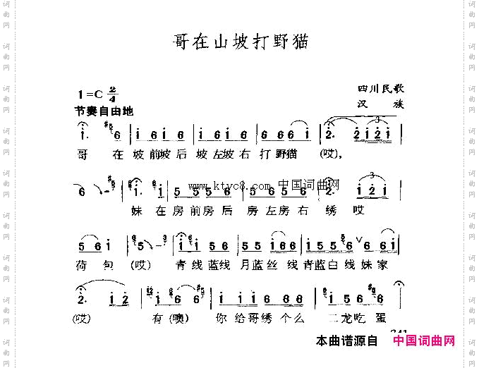 哥在山坡打野猫