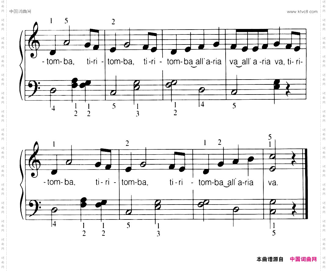 [意]Tiritomba提里桶巴弹唱谱