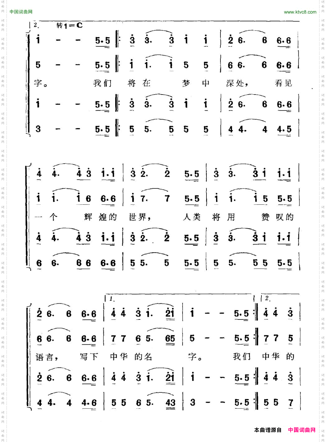 写下中华的名字