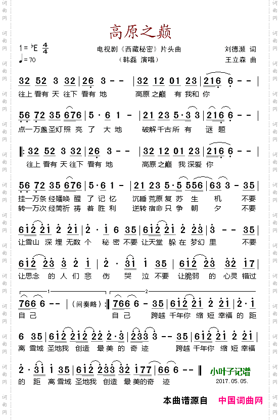 高原之巅_电视剧《西藏秘密》片头曲