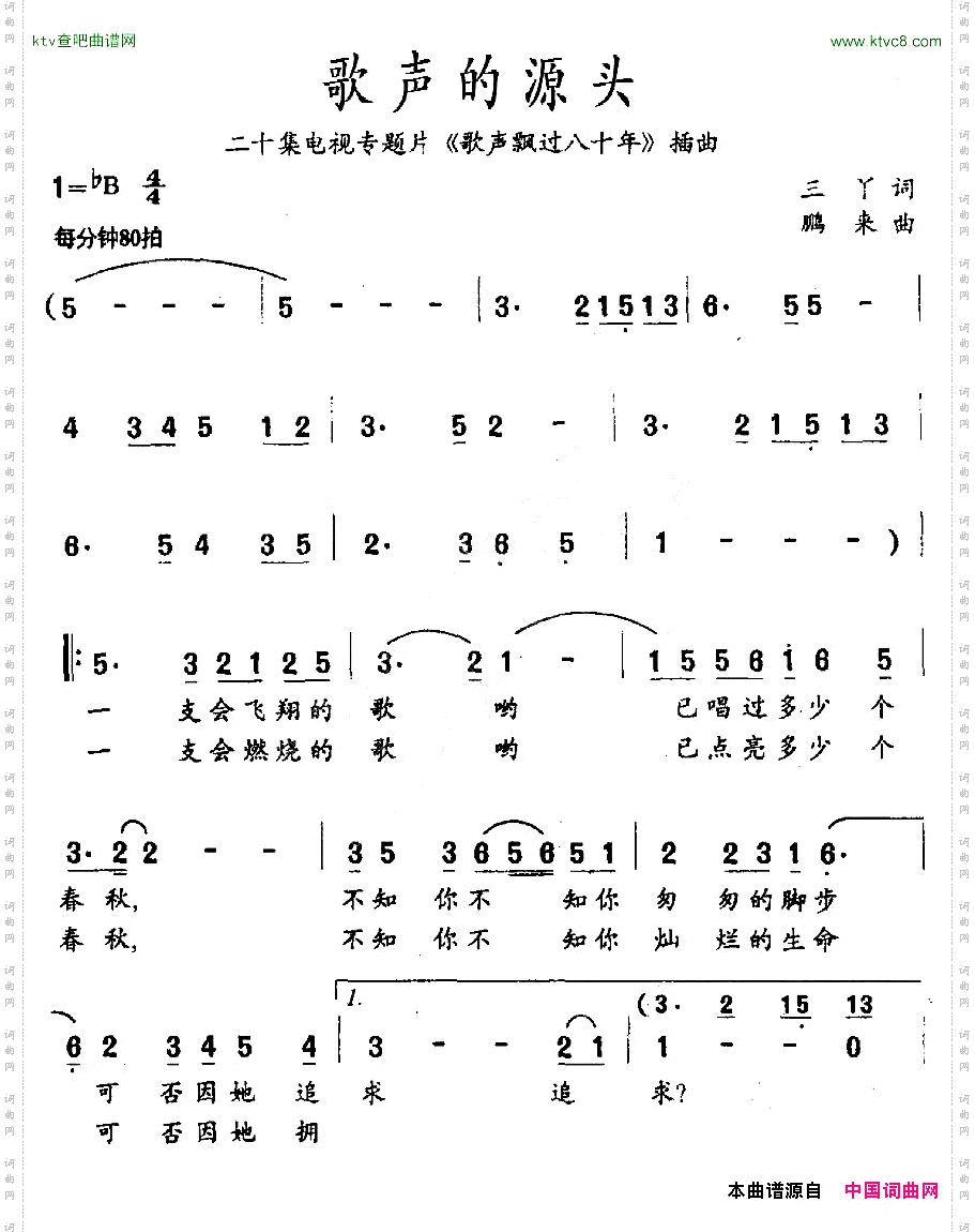 歌声的源头二十集电视专题片《歌声飘过八十年》插曲