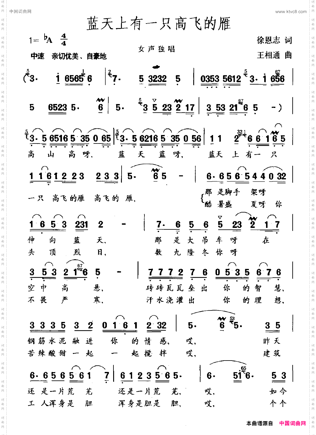 蓝天上有一只高飞的雁