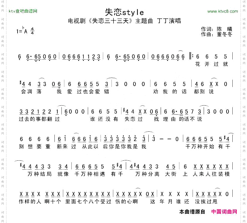 失恋style电视剧《失恋三十三天》主题曲