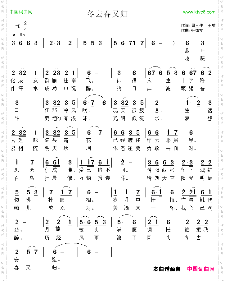 冬去春又归周玉伟王成词、张恽文曲