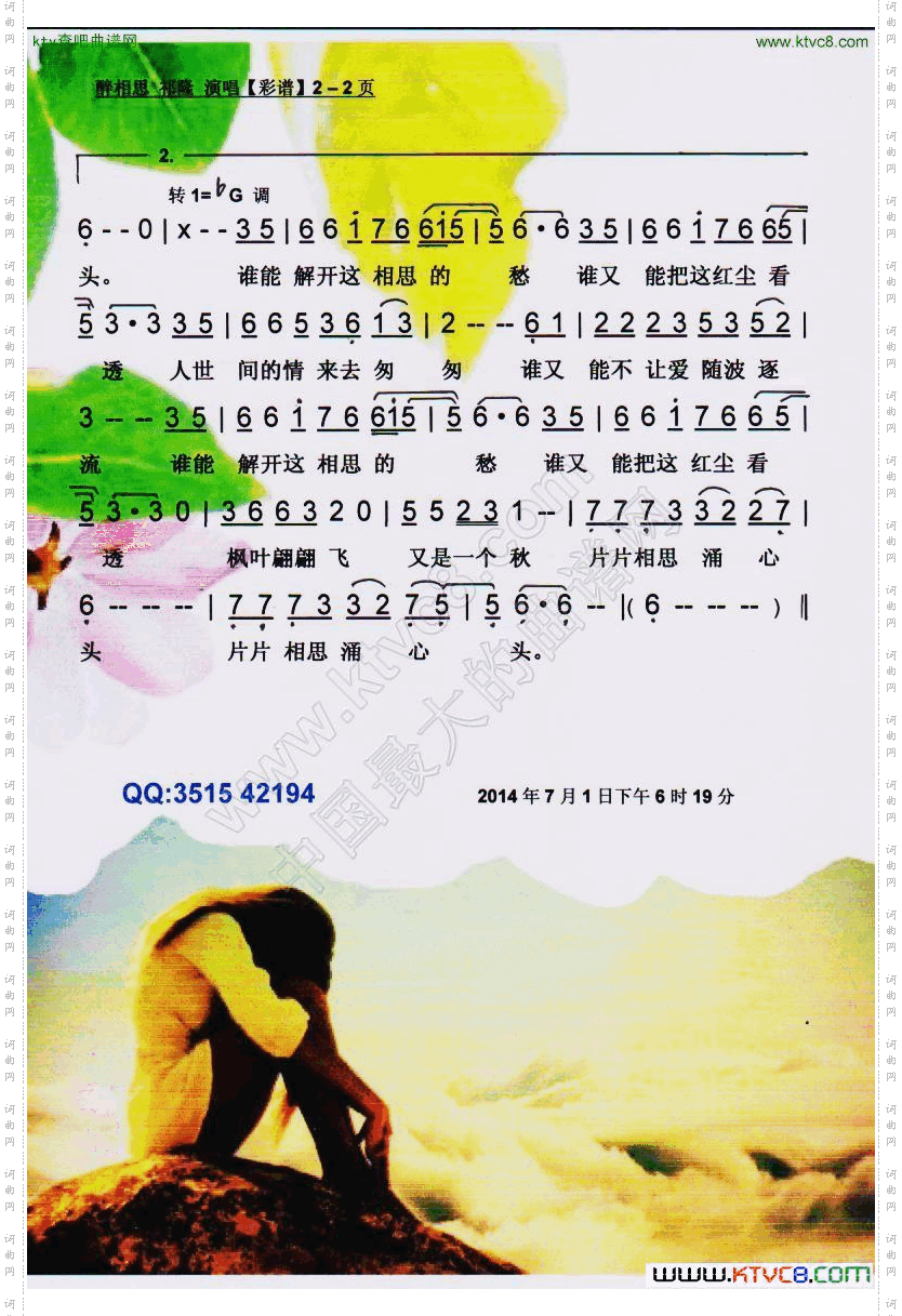 醉相思2014新歌【彩谱】