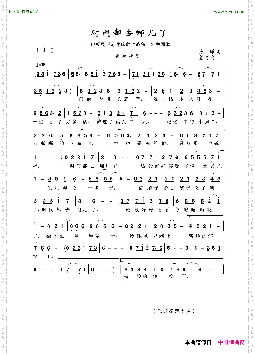 时间都去哪儿了_王铮亮演唱版