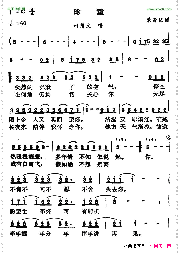 珍重_叶倩文演唱版