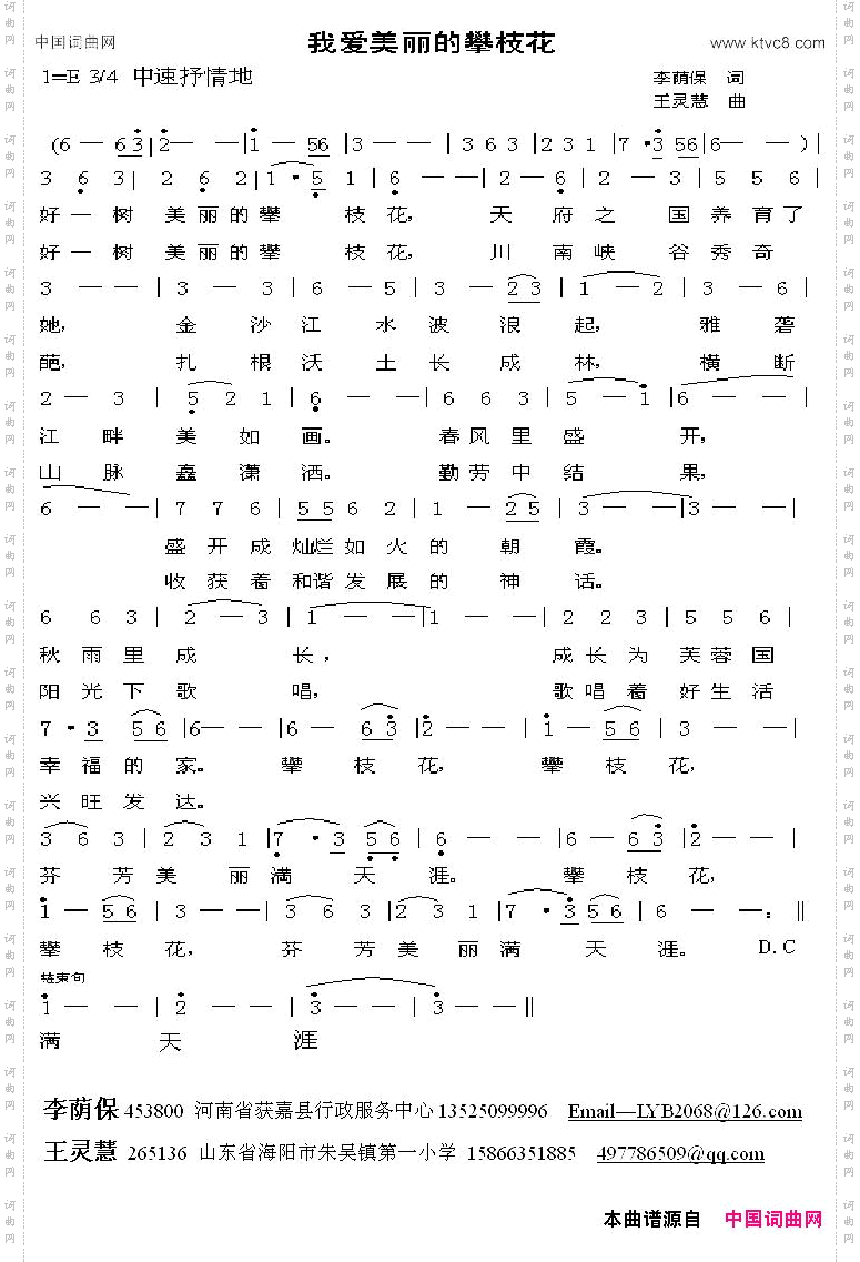 我爱美丽的攀枝花