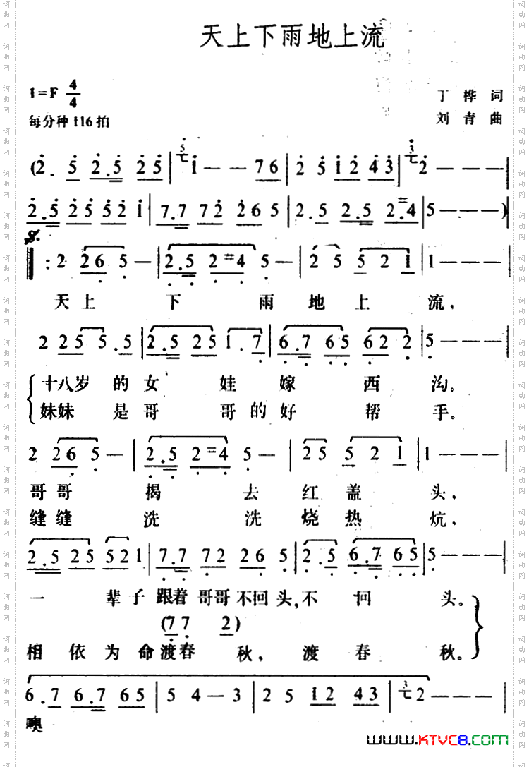 天上下雨地上流
