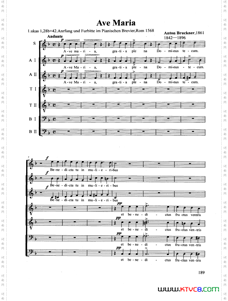 AveMaria合唱正谱_Ave Maria合唱 正谱