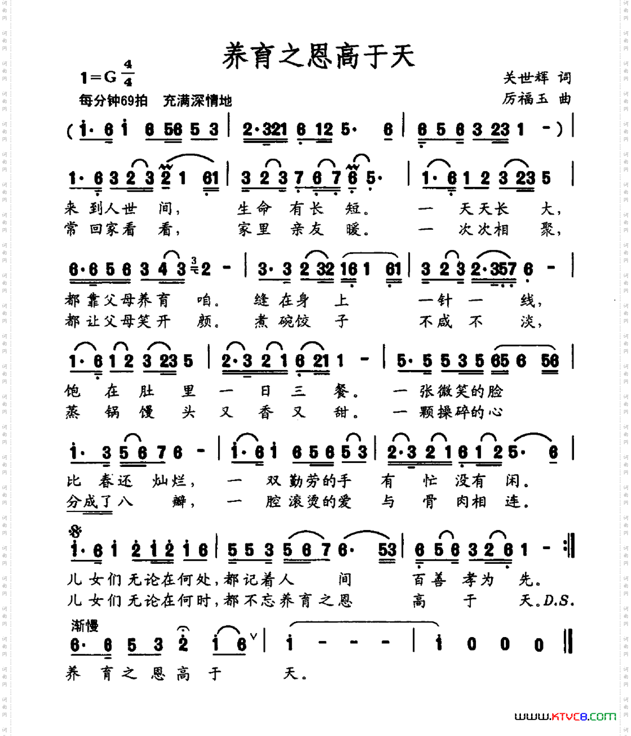 养育之恩高于天关世辉词厉福玉曲_养育之恩高于天关世辉词 厉福玉曲