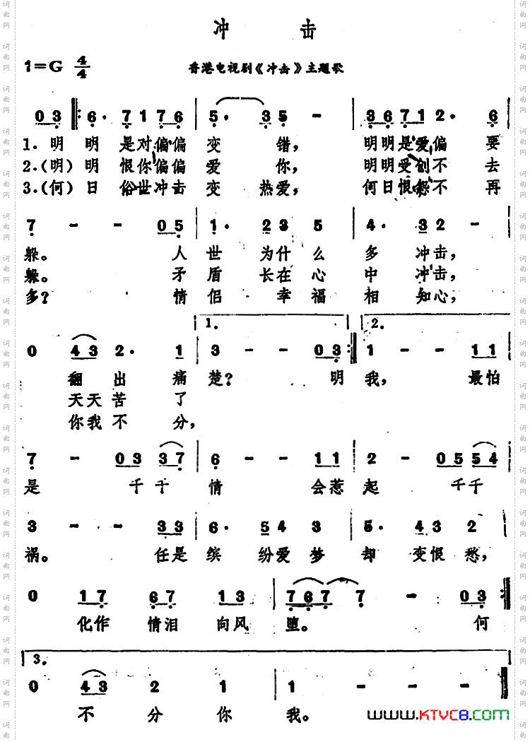 冲击香港电视剧《冲击》主题歌