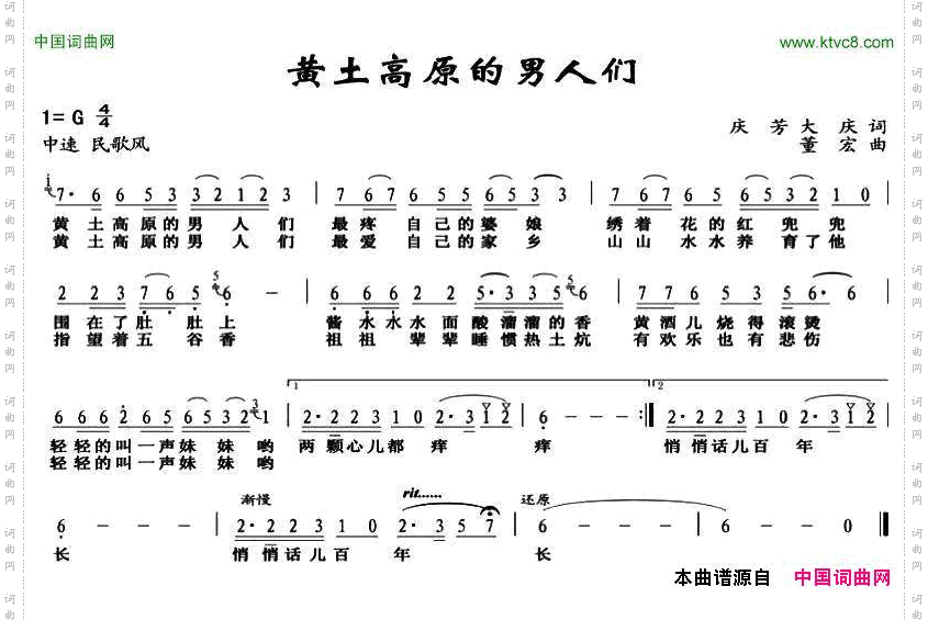 黄土高原的男人们庆芳大庆词董宏曲_黄土高原的男人们庆芳 大庆词 董宏曲