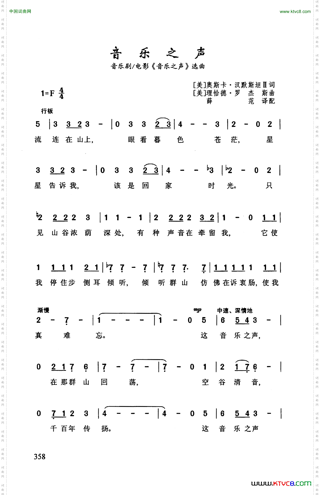 音乐之声音乐剧/影片《音乐之声》选曲