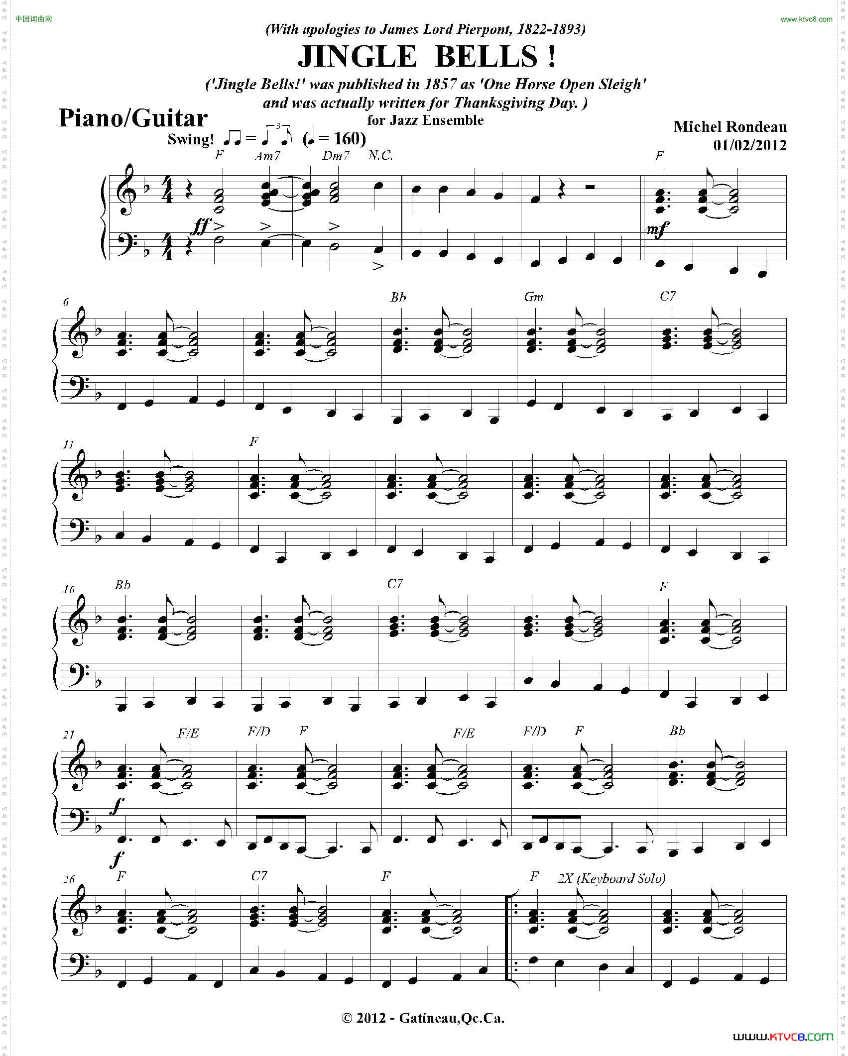 JINGLEBELLS!钢琴、吉他分谱_JINGLE BELLS!钢琴、吉他分谱