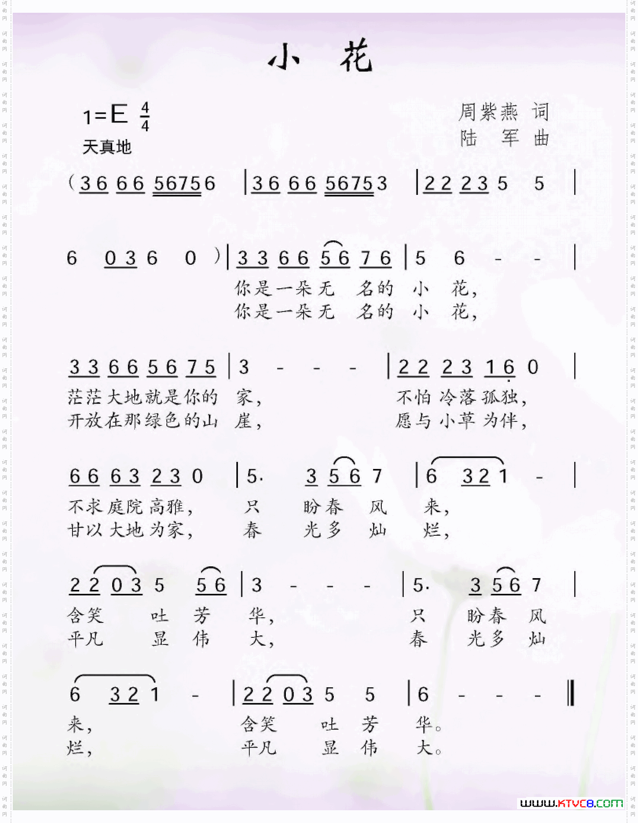 小花周紫燕词陆军曲_小花周紫燕词 陆军曲