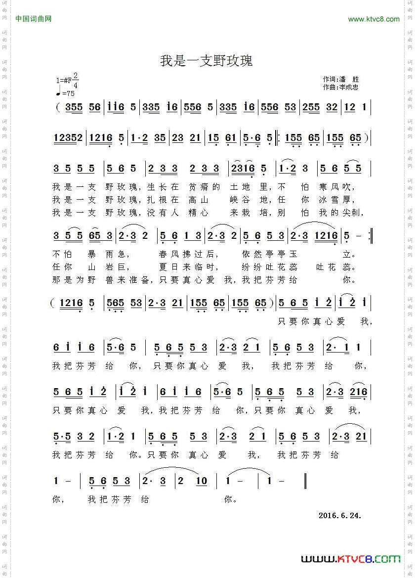 我是一支野玫瑰