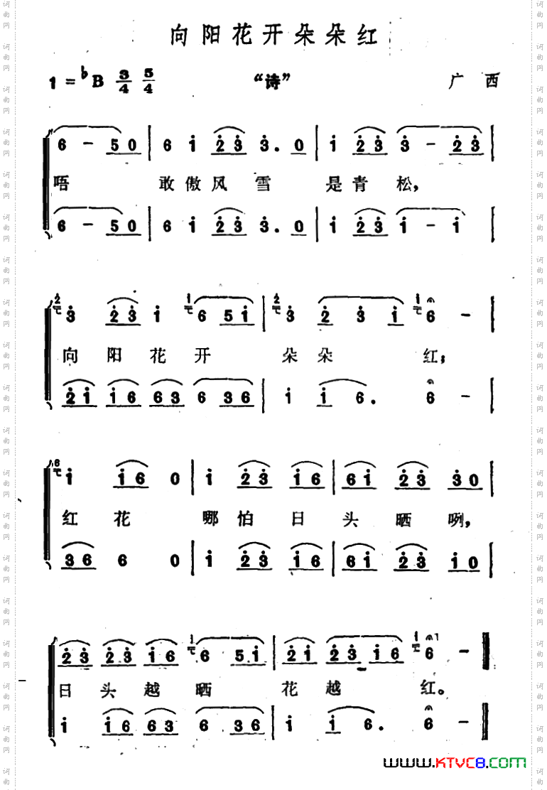 向阳花开朵朵红