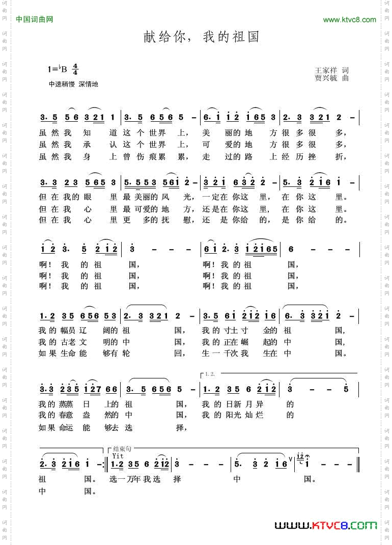 献给你,我的祖国