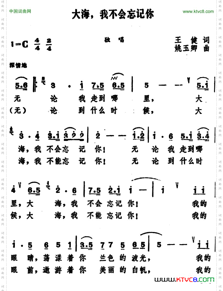 大海，我不会忘记你