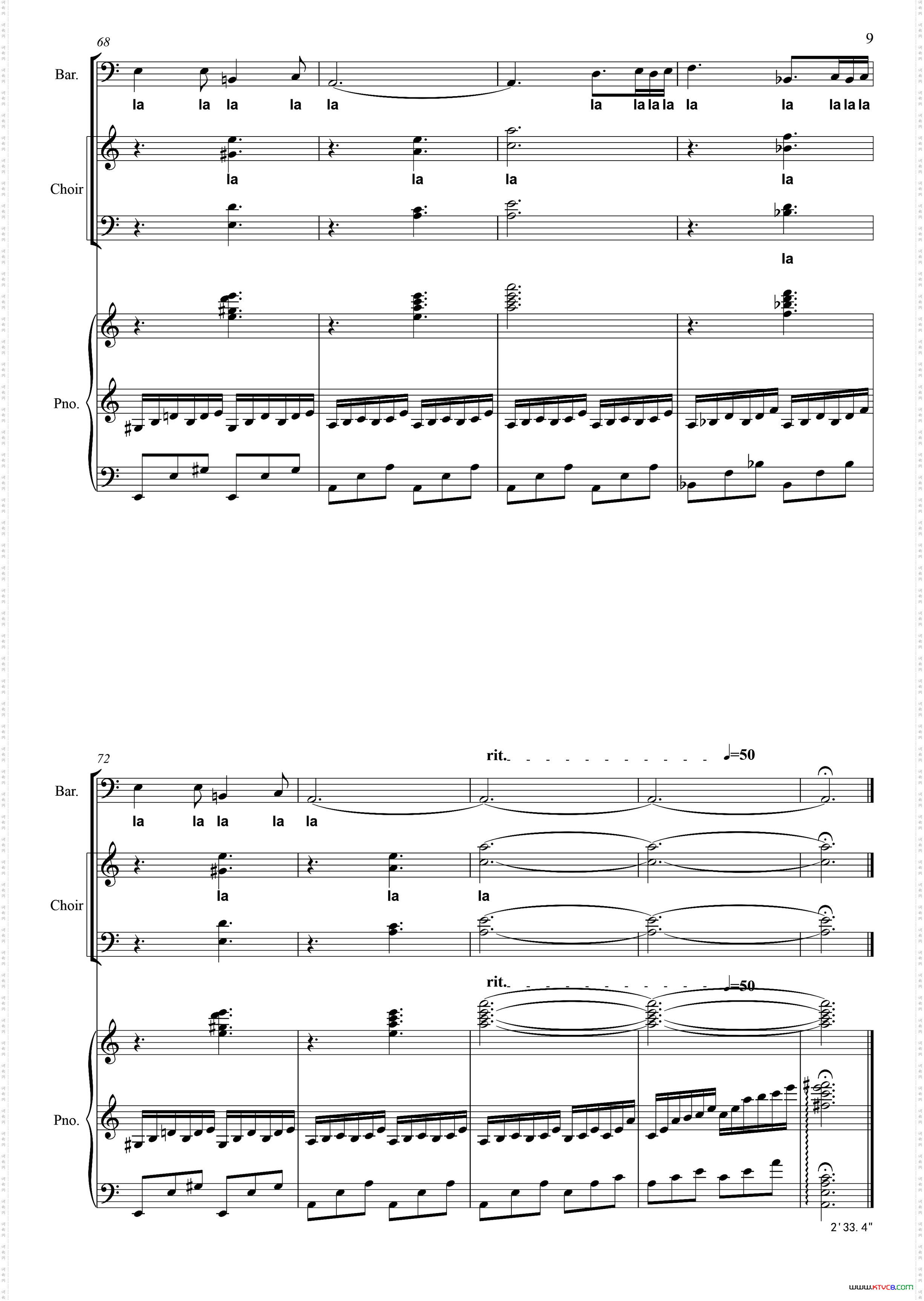 无字歌电视剧《黄河》主题曲、正谱