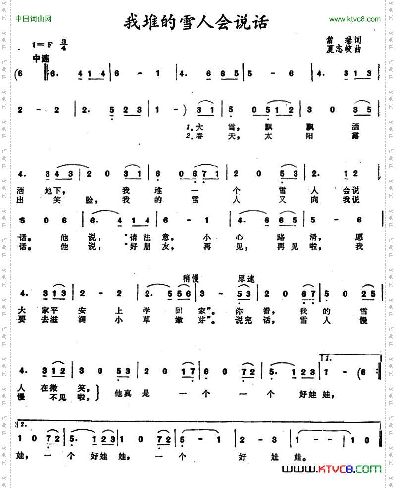 我堆的雪人会说话