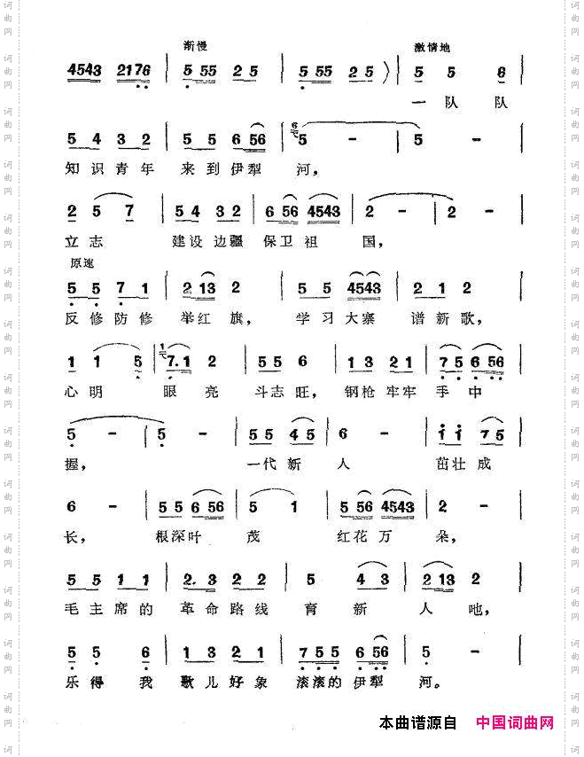 知识青年来到伊犁河