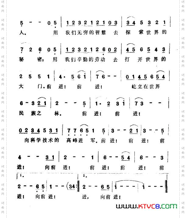 向科学技术的高峰进军