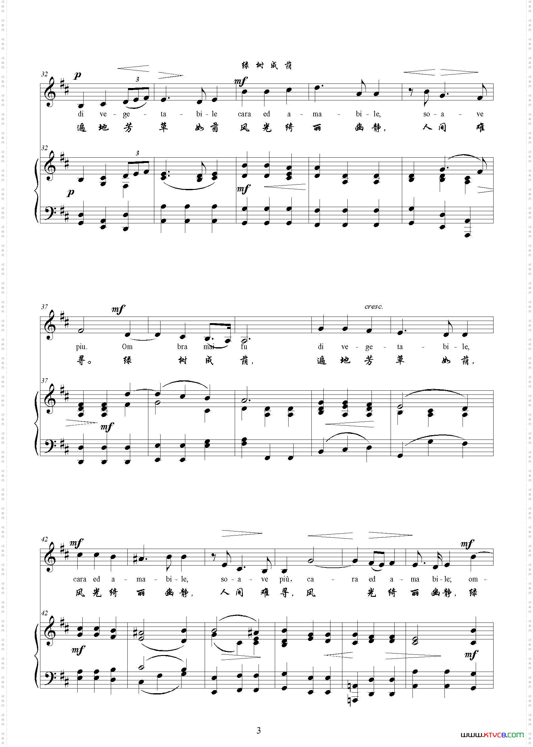 绿树成荫A-D正谱