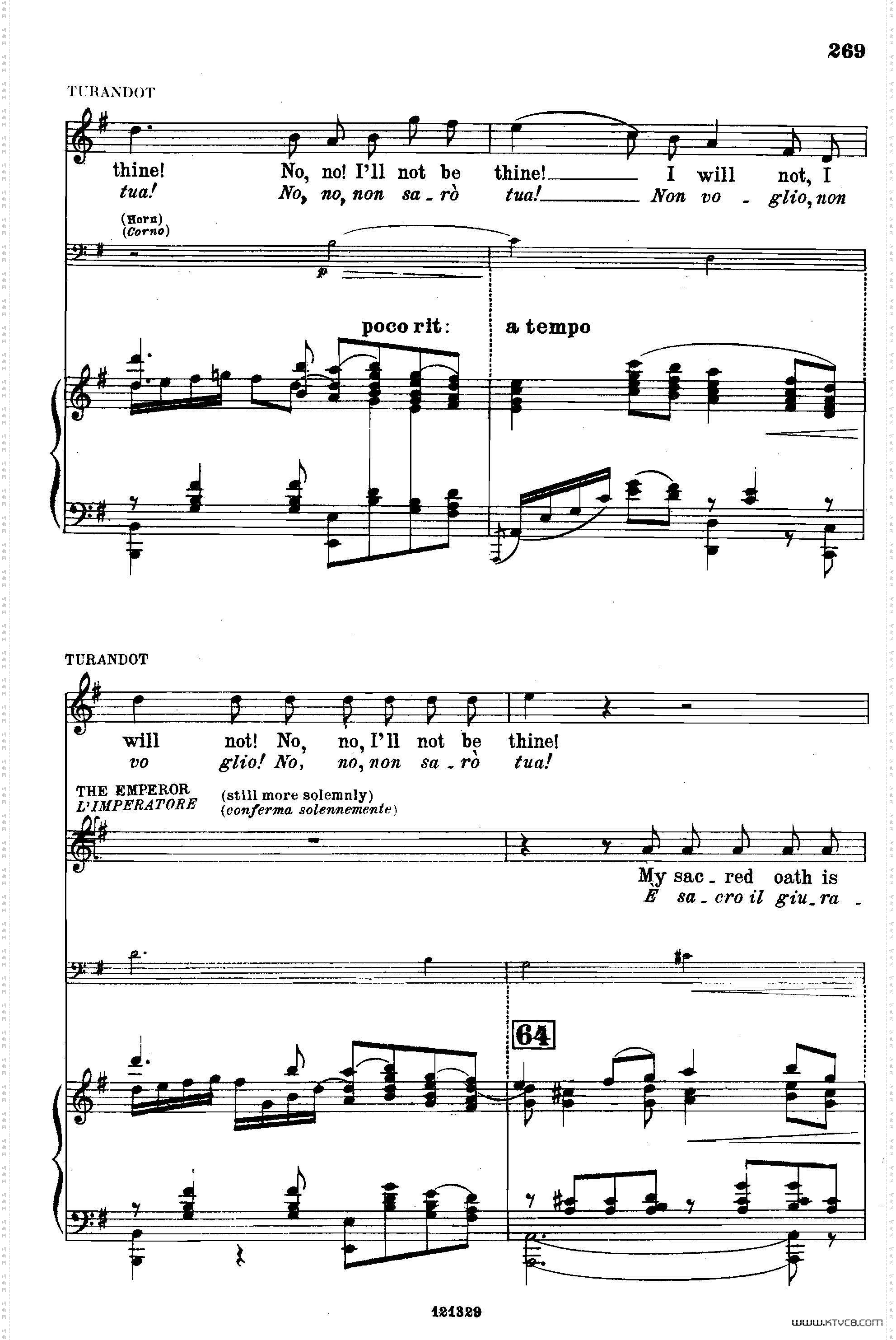 《图兰朵公主》三幕五场歌剧英意双语全谱钢琴伴奏谱P264——282_《图兰朵公主》三幕五场歌剧英意双语全谱钢琴伴奏谱 P264——282