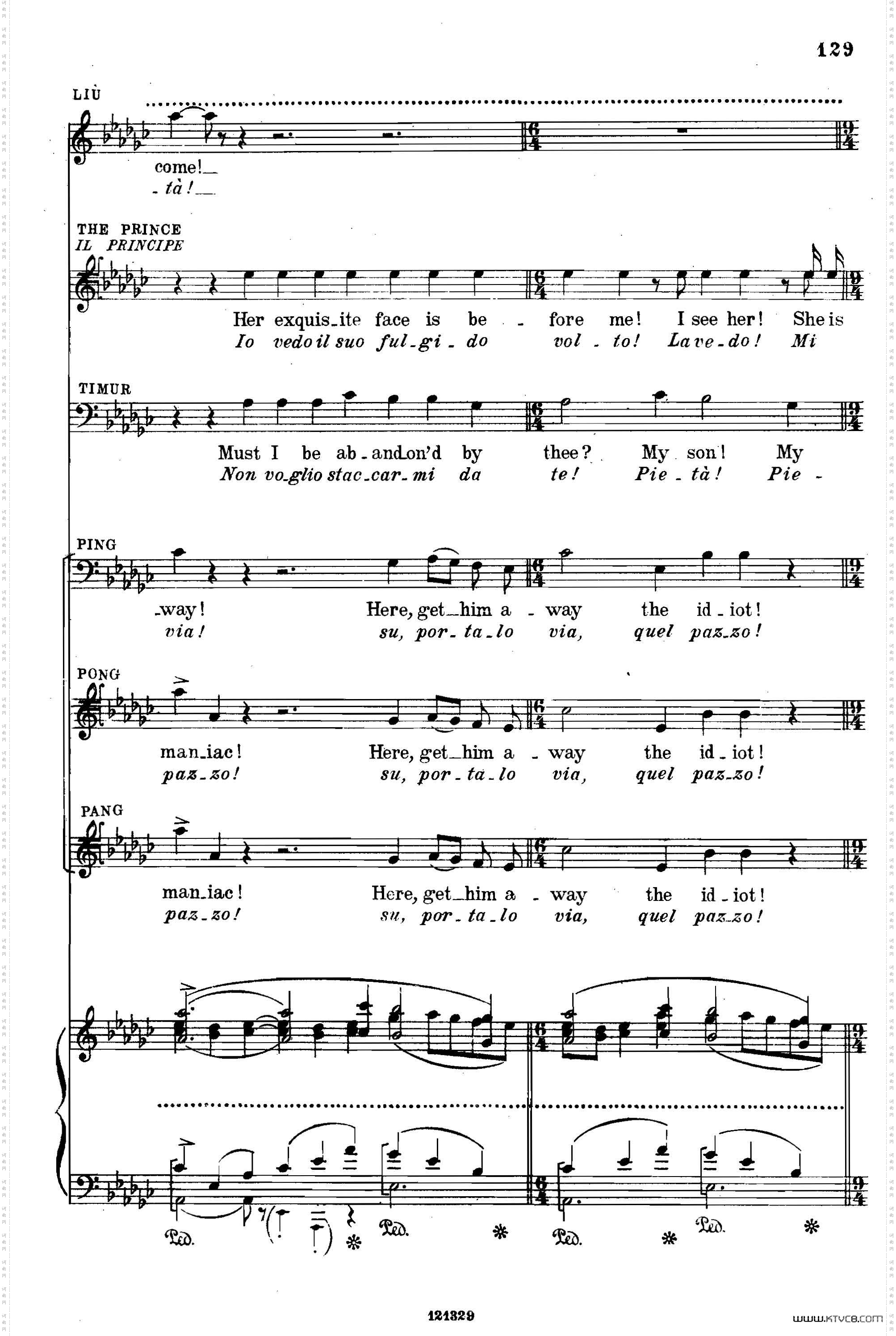 《图兰朵公主》三幕五场歌剧英意双语全谱钢琴伴奏谱P123——151_《图兰朵公主》三幕五场歌剧英意双语全谱钢琴伴奏谱 P123——151