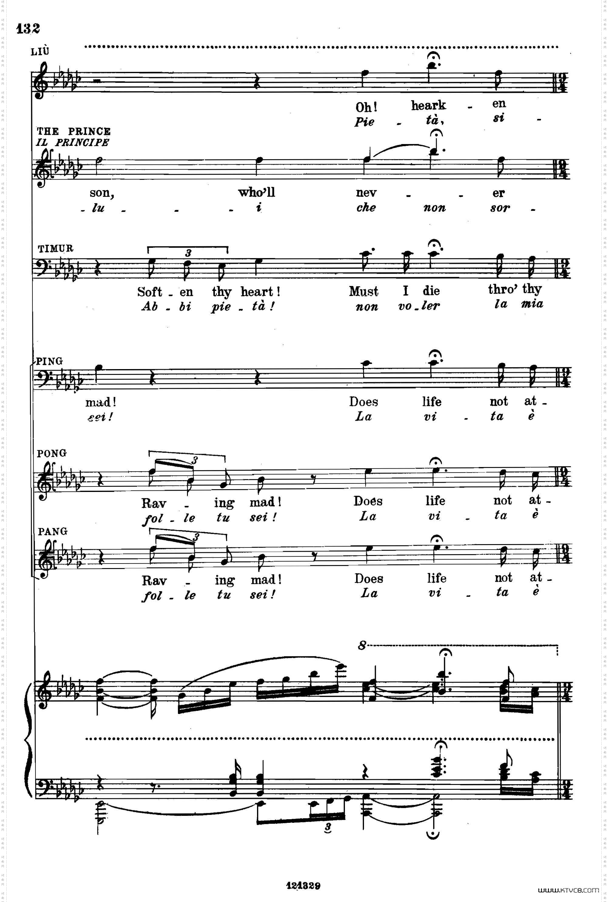 《图兰朵公主》三幕五场歌剧英意双语全谱钢琴伴奏谱P123——151_《图兰朵公主》三幕五场歌剧英意双语全谱钢琴伴奏谱 P123——151
