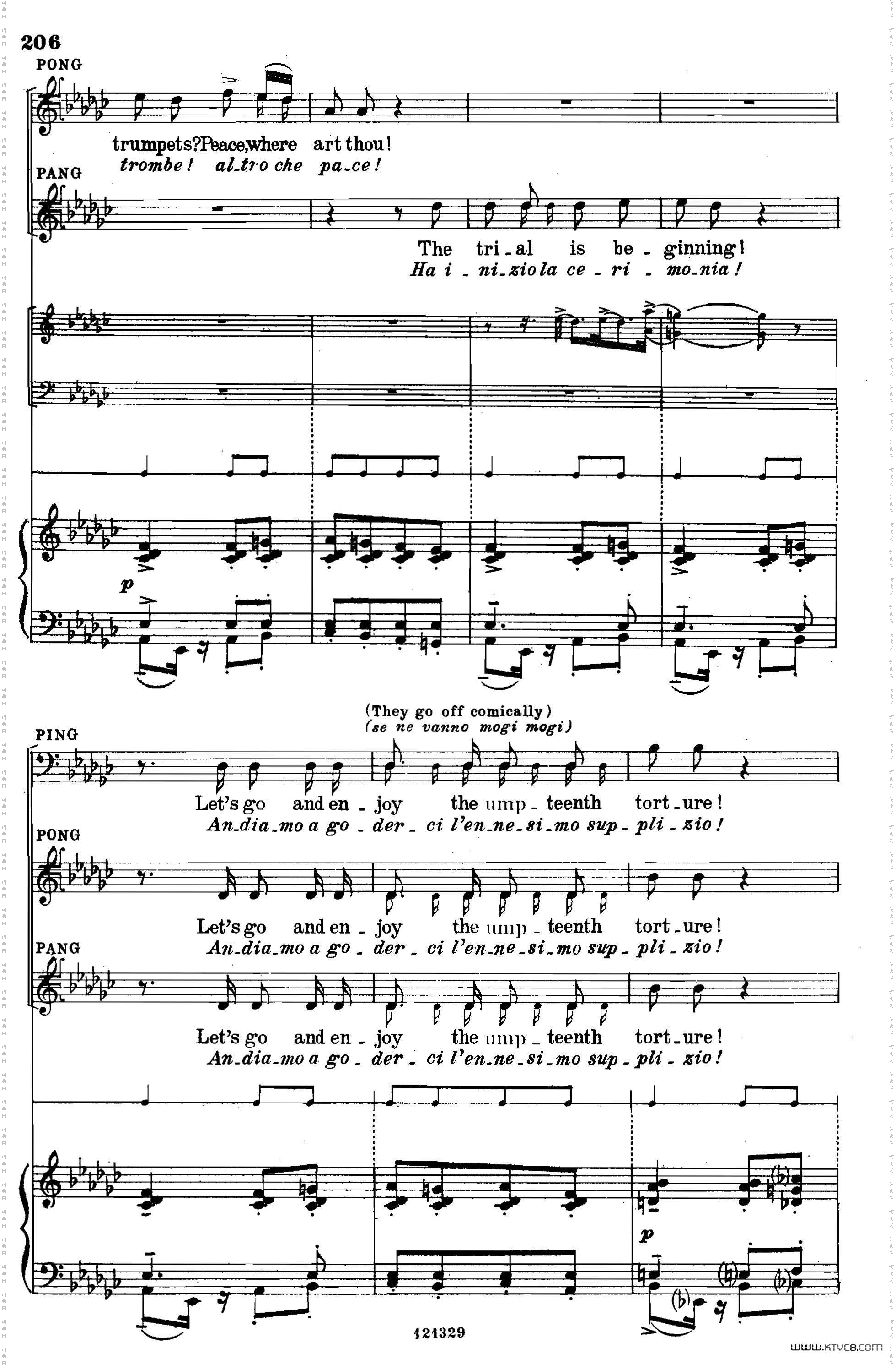 《图兰朵公主》三幕五场歌剧英意双语全谱钢琴伴奏谱P220——231_《图兰朵公主》三幕五场歌剧英意双语全谱钢琴伴奏谱 P220——231