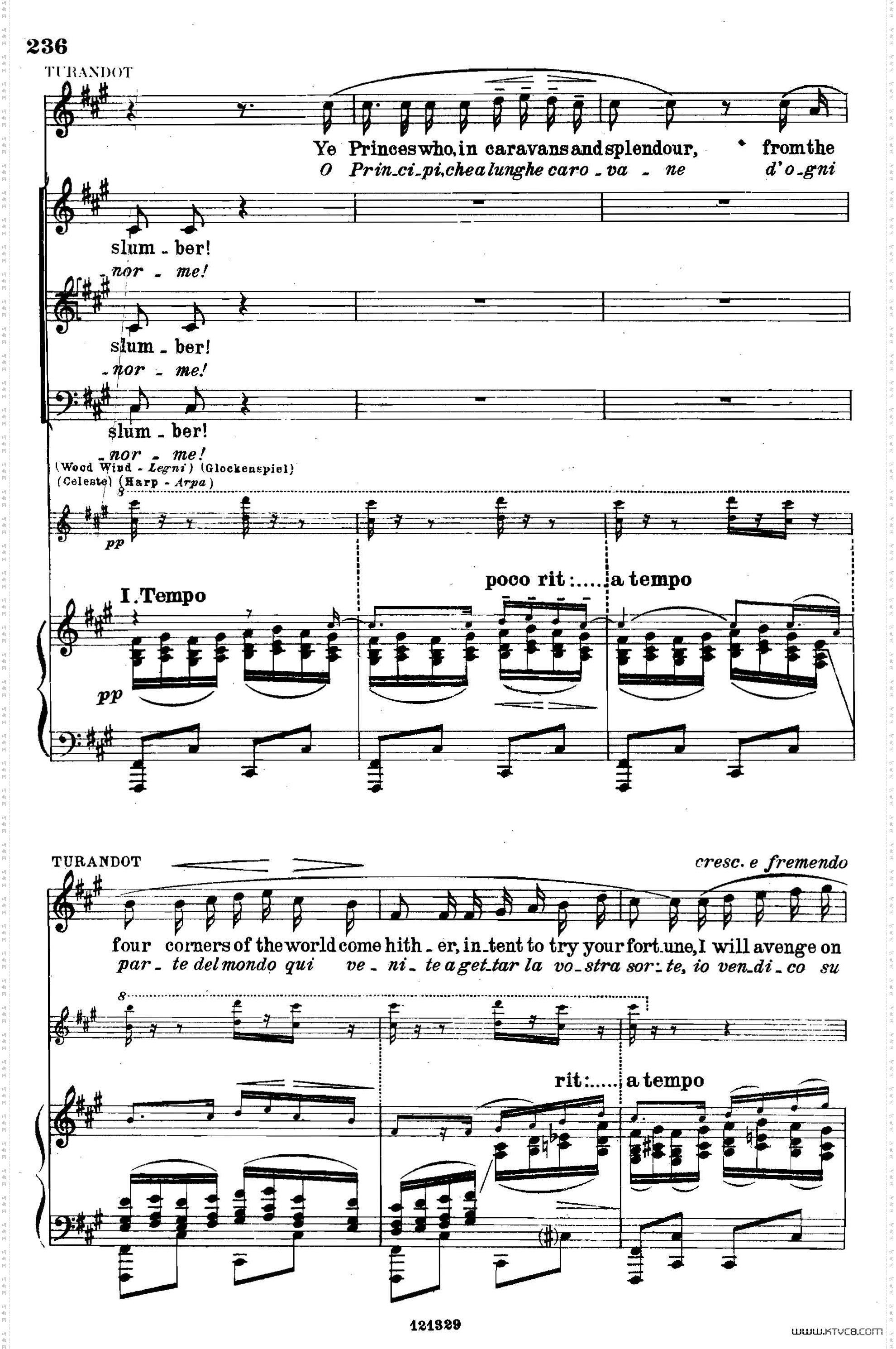 《图兰朵公主》三幕五场歌剧英意双语全谱钢琴伴奏谱P232——250_《图兰朵公主》三幕五场歌剧英意双语全谱钢琴伴奏谱 P232——250