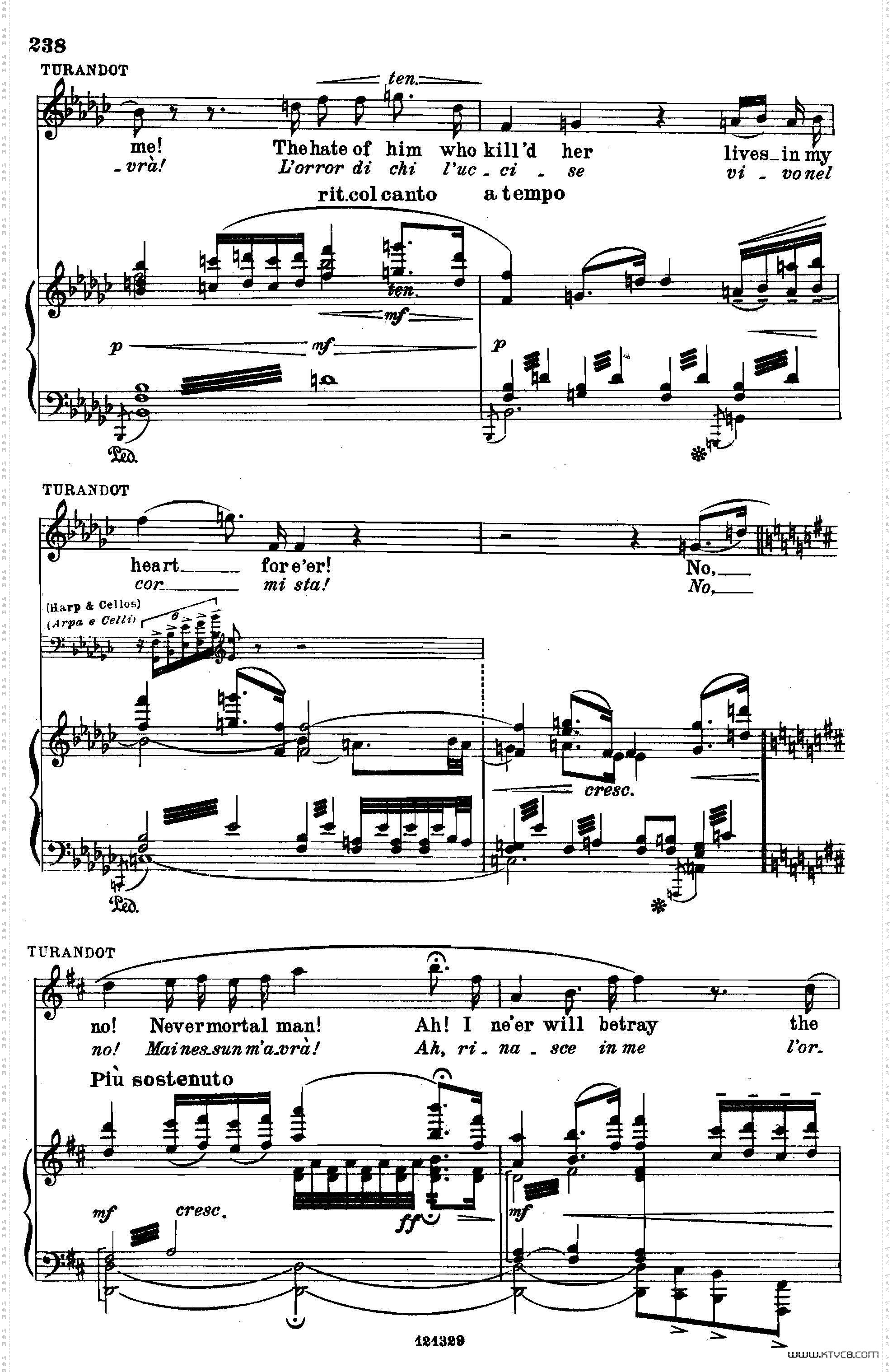 《图兰朵公主》三幕五场歌剧英意双语全谱钢琴伴奏谱P232——250_《图兰朵公主》三幕五场歌剧英意双语全谱钢琴伴奏谱 P232——250