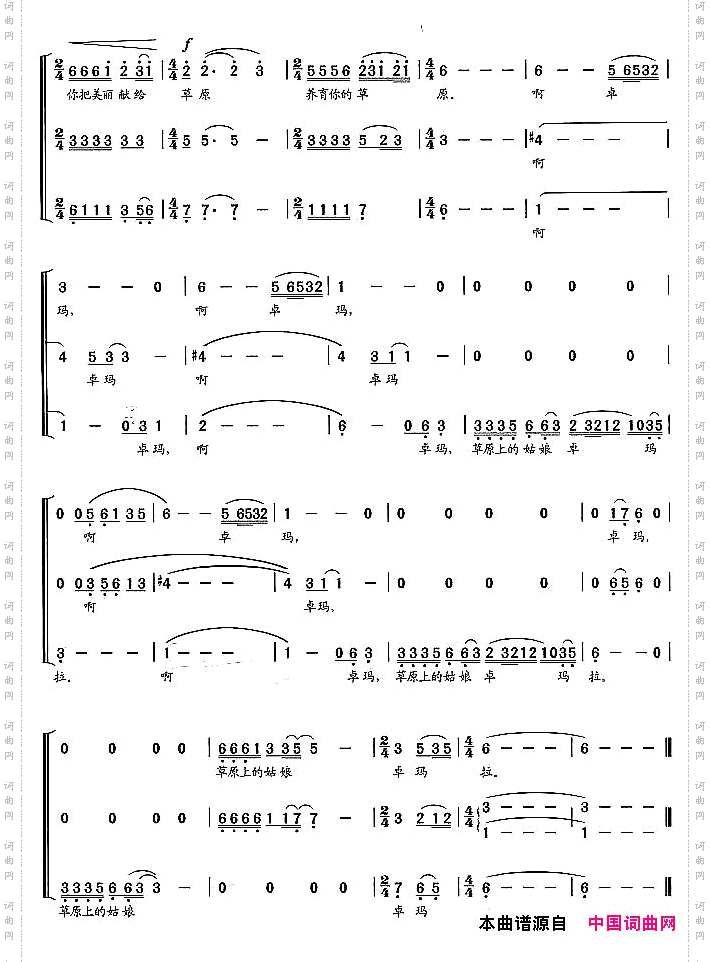 卓玛_陈国权编合唱