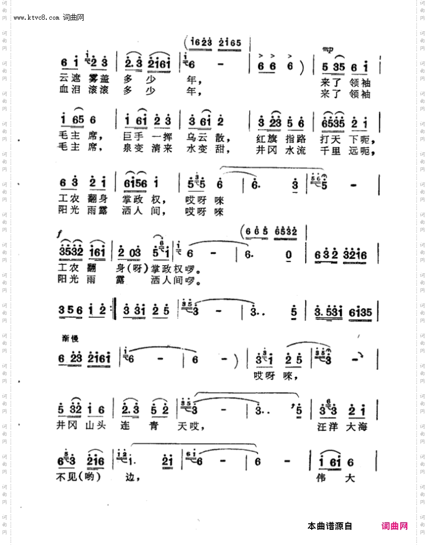 毛主席恩情比海深_井冈山红色歌谣
