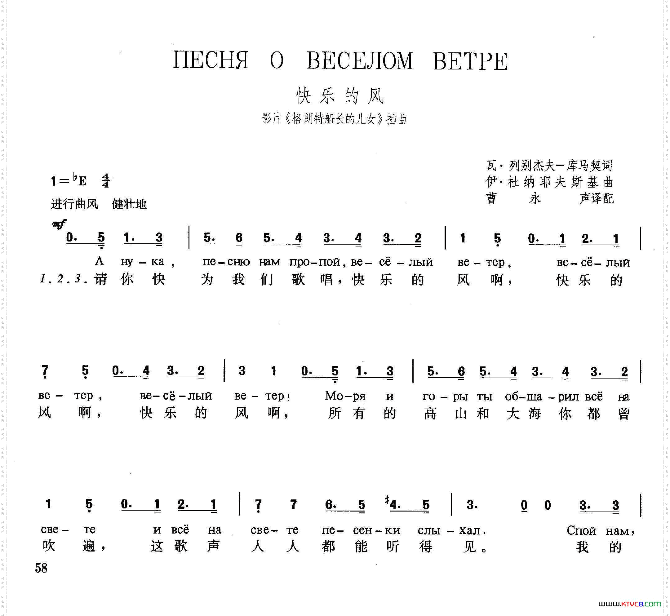 快乐的风 快乐的风_【俄】苏联影片《格兰特船长的儿女》插曲
