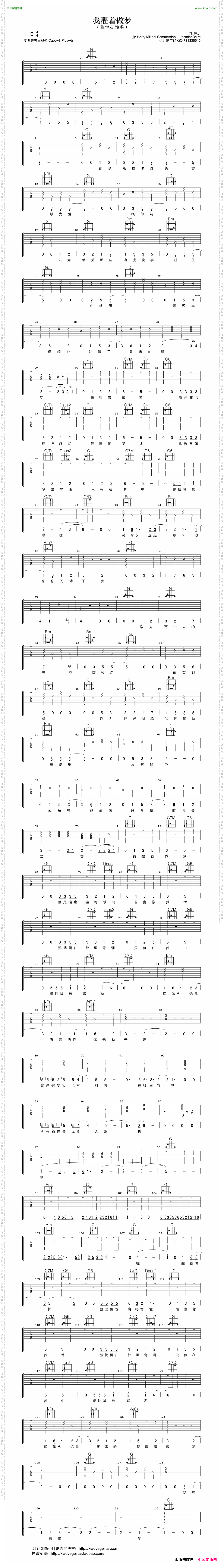 我醒着做梦吉他弹唱谱
