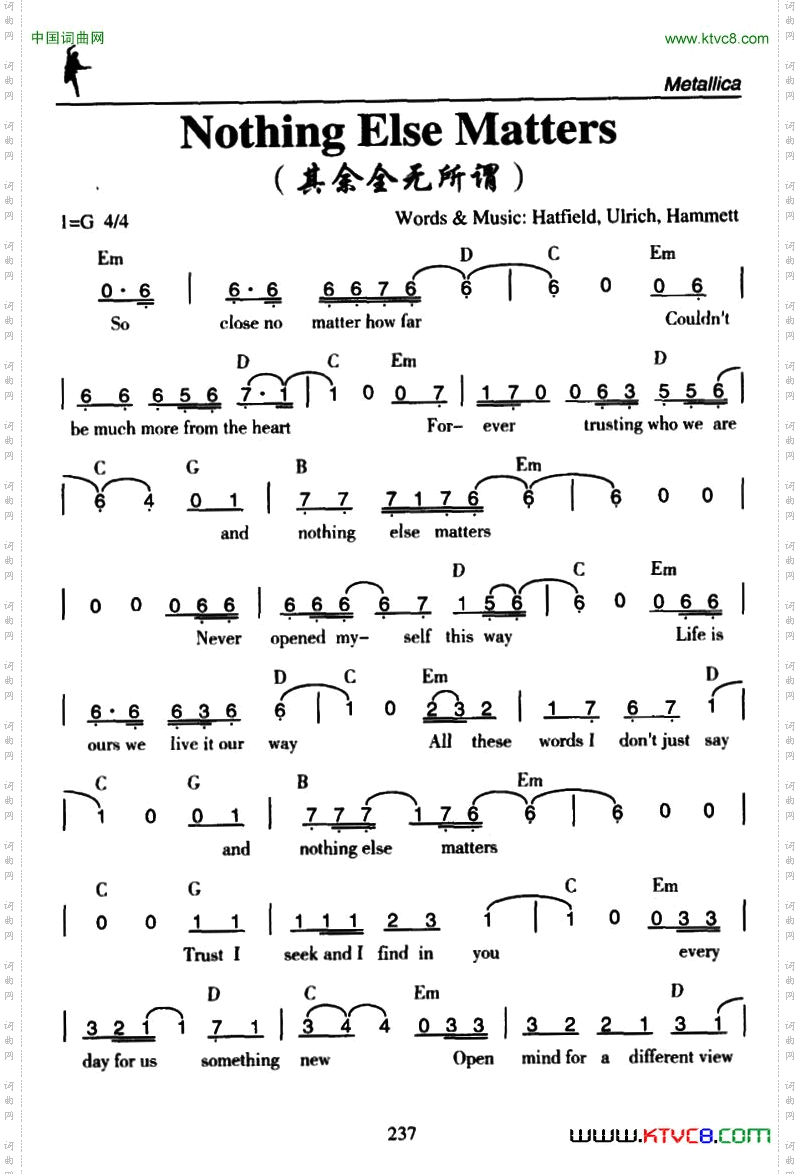 NothingElseMatters其余全无所谓_Nothing Else Matters其余全无所谓