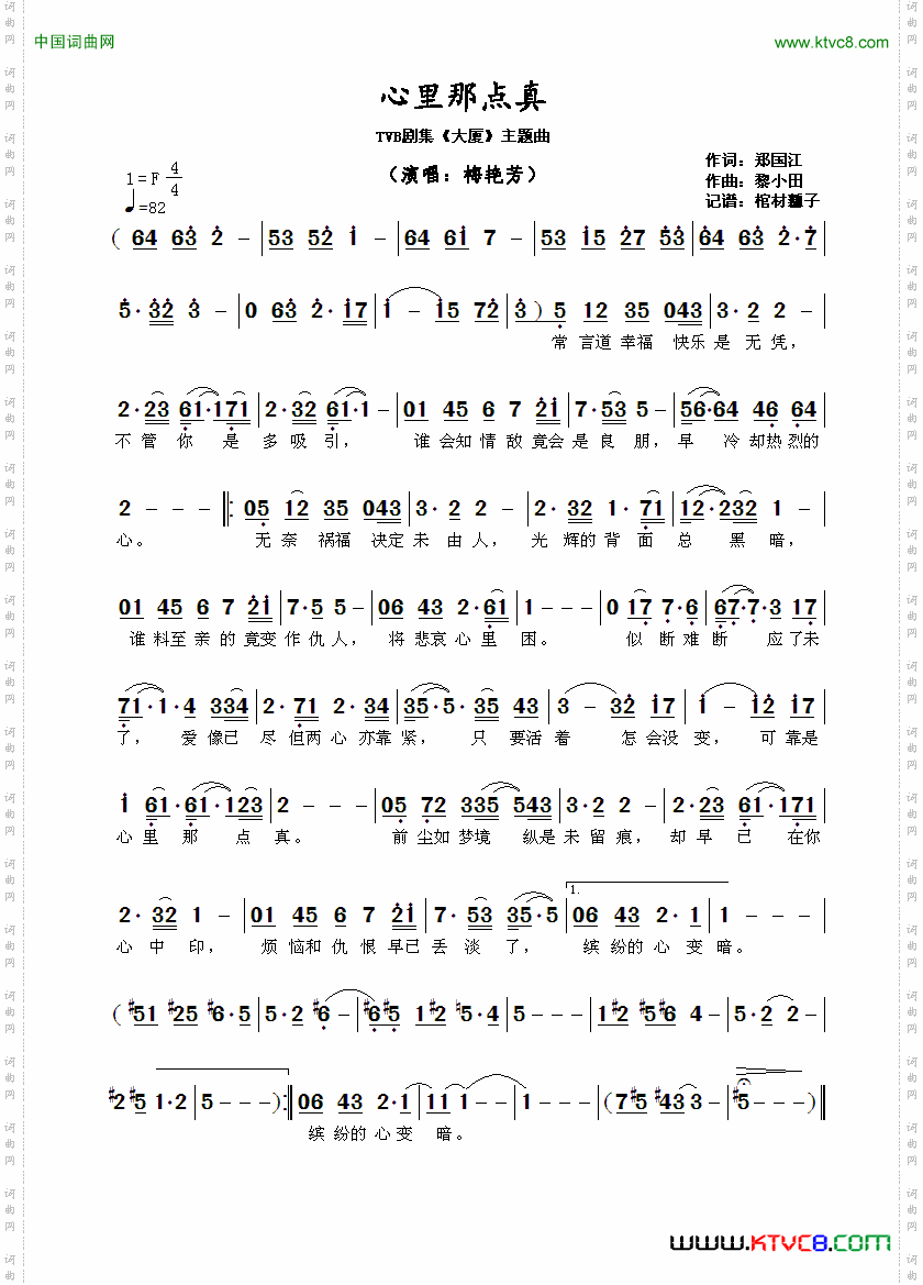 心里那点真TVB剧集《大厦》主题曲_ 心里那点真TVB剧集《大厦》主题曲