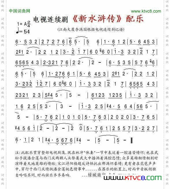 电视连续剧《新水浒传》配乐