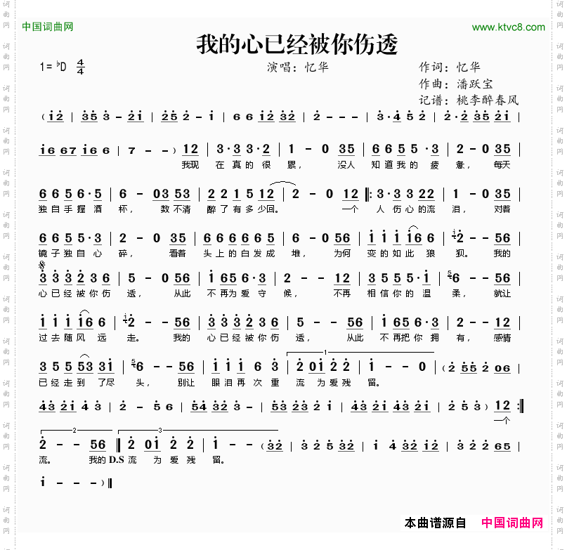 我的心已经被你伤透