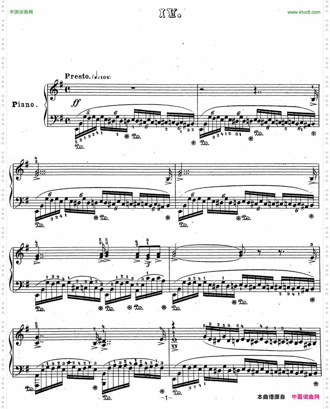 拉赫玛尼诺夫音乐瞬间Op.16No.4e小调