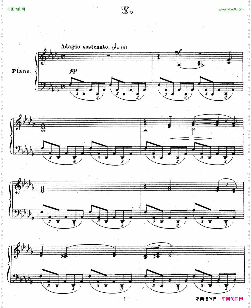 拉赫玛尼诺夫音乐瞬间Op.16No.5降D大调