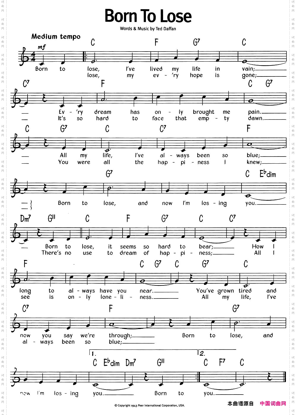 蓝调音乐:BornToLose