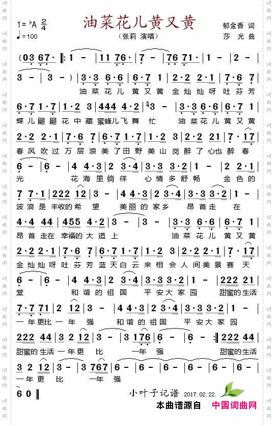 油菜花儿黄又黄