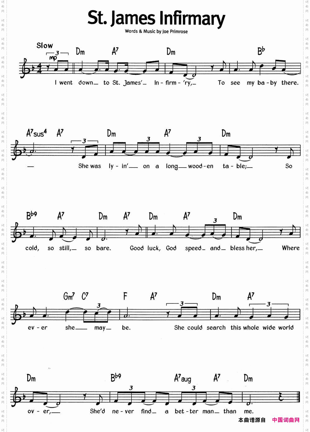 蓝调音乐:St.JamesInfirmary