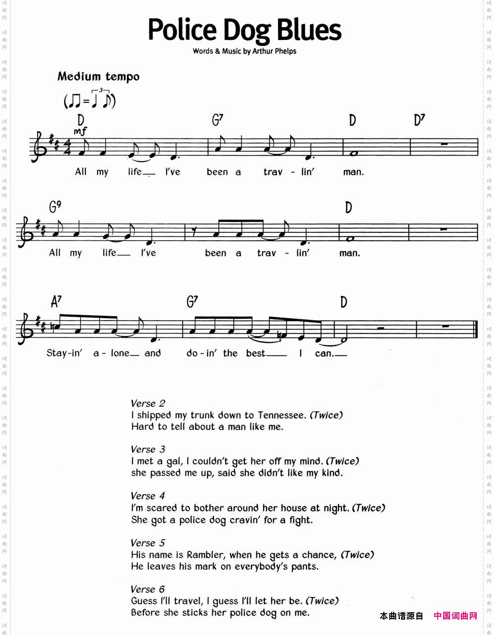 蓝调音乐:PoliceDogBlues