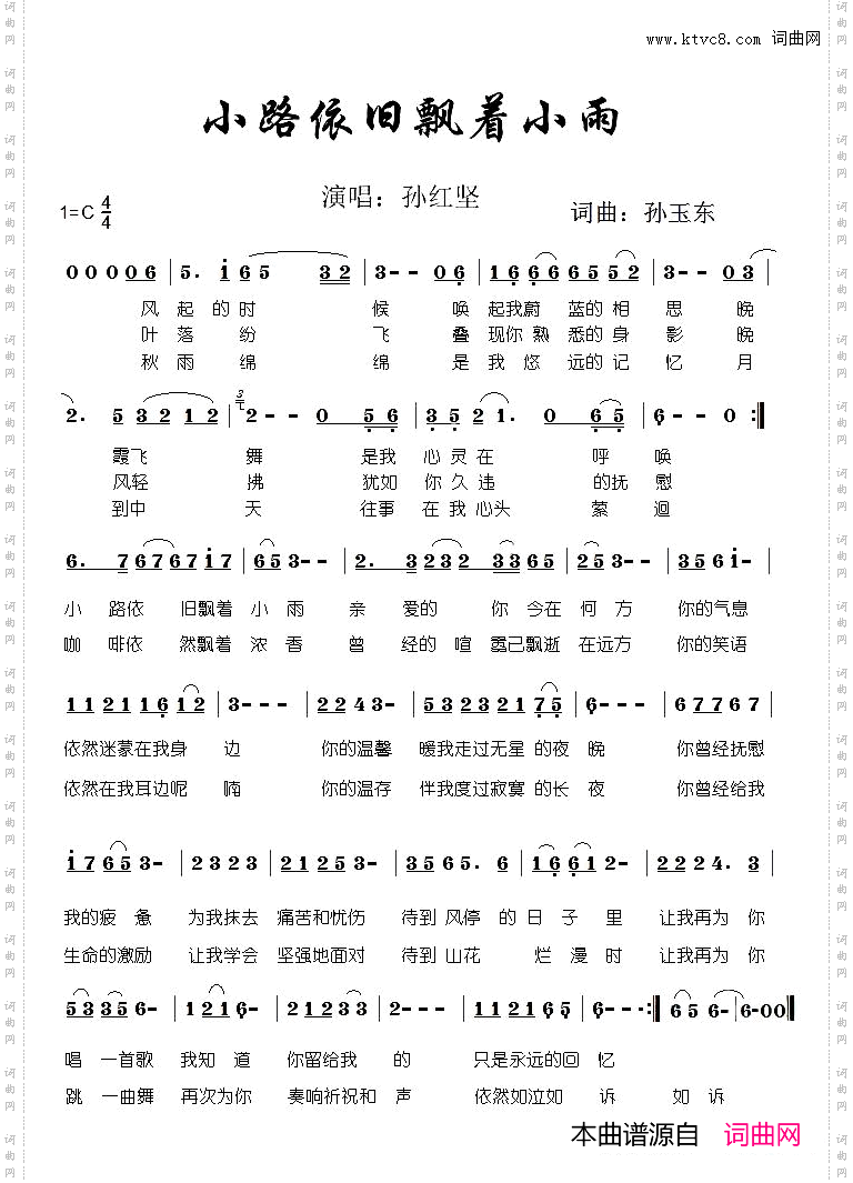 小路依旧飘着小雨